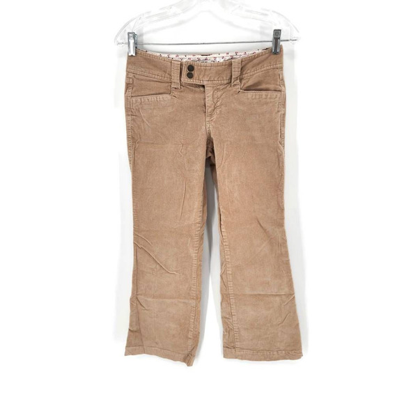 Aeropostale Pants - Aeropostale Womens Juniors Flare Pants Beige Pockets Cotton Stretch Low Rise 1